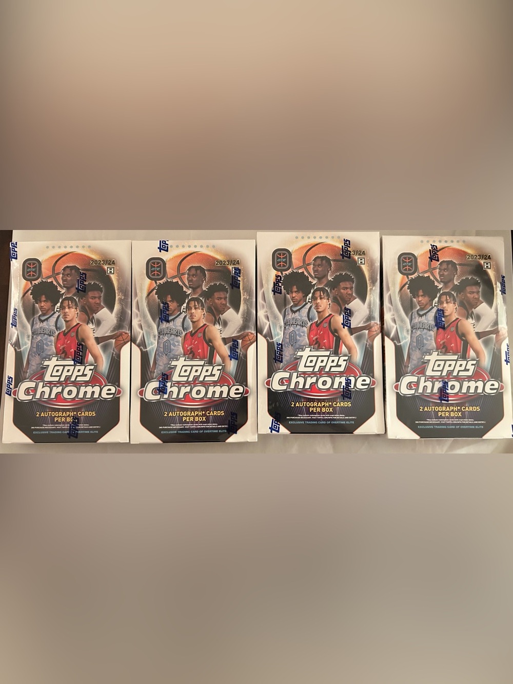 2023-2024 Topps Chrome Overtime Elite Hobby Box lot of 4